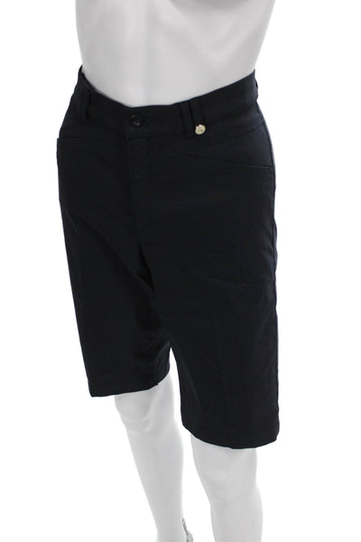 Golfino Womens Athletic Golf Shorts Black Nylon Button Size 8