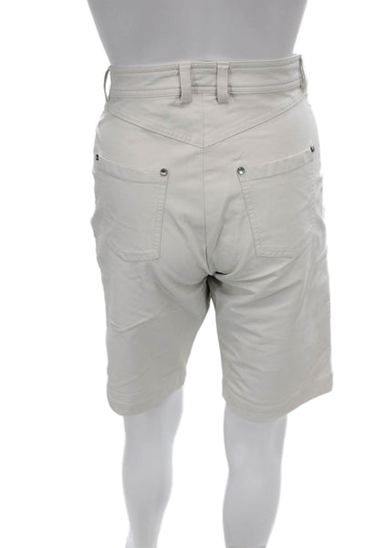 MDC Womens Bermuda Shorts Beige Button Polyamide Casual Size 40