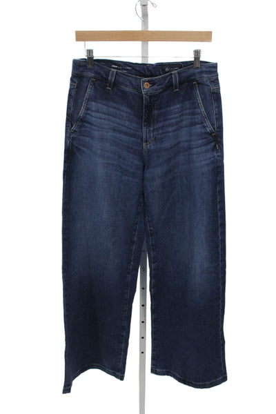 AG Womens Wide Leg Blue Mid Rise Cotton Jeans Size 27