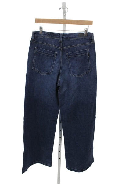 AG Womens Wide Leg Blue Mid Rise Cotton Jeans Size 27