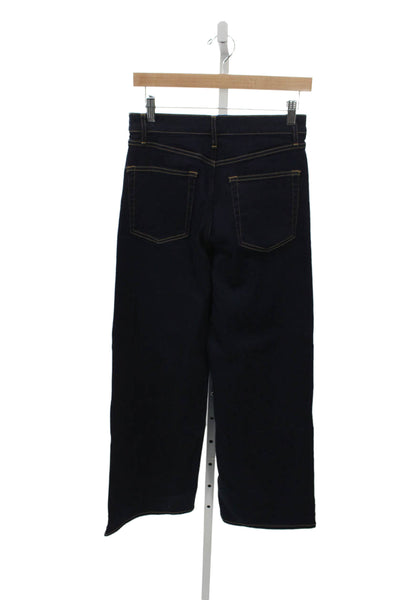 Frame Womens Wide-Leg Jeans Blue High Waist Button Size 29