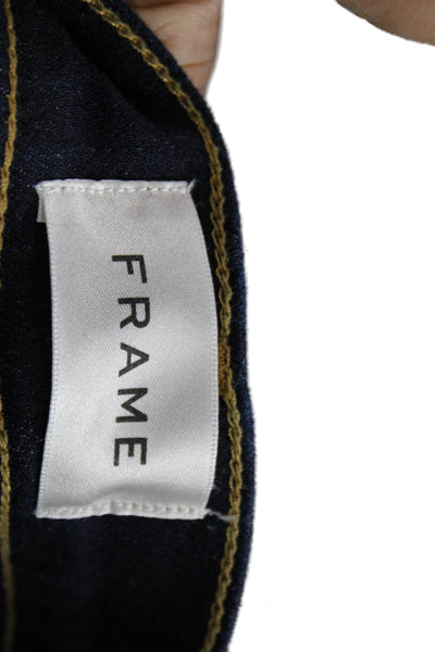 Frame Womens Wide-Leg Jeans Blue High Waist Button Size 29
