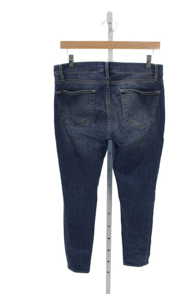 Frame Womens Skinny Blue High Rise Jeans Button Fly 26 Inseam Size 29
