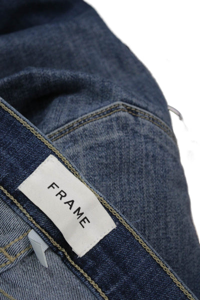 Frame Womens Skinny Blue High Rise Jeans Button Fly 26 Inseam Size 29
