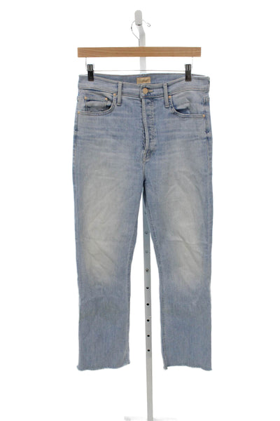 Mother Womens Cropped High Rise Jeans Blue Cotton Button Fly Size 29