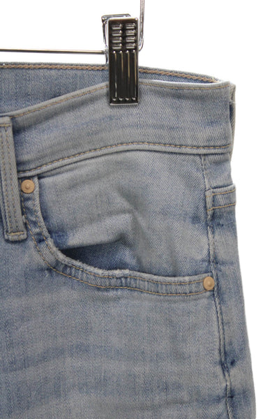 Mother Womens Cropped High Rise Jeans Blue Cotton Button Fly Size 29