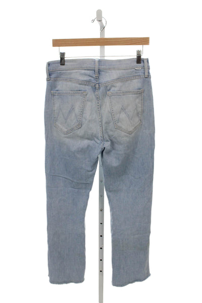 Mother Womens Cropped High Rise Jeans Blue Cotton Button Fly Size 29