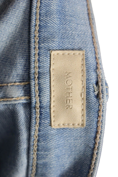 Mother Womens Cropped High Rise Jeans Blue Cotton Button Fly Size 29