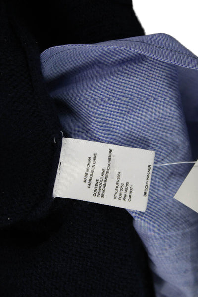 Brochu Walker Womens V-Neck Blue Wool Pullover Sweater Preppy Size S