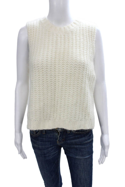 Marea Womens Vest Sweater Ivory Sleeveless Crew Neck Size M