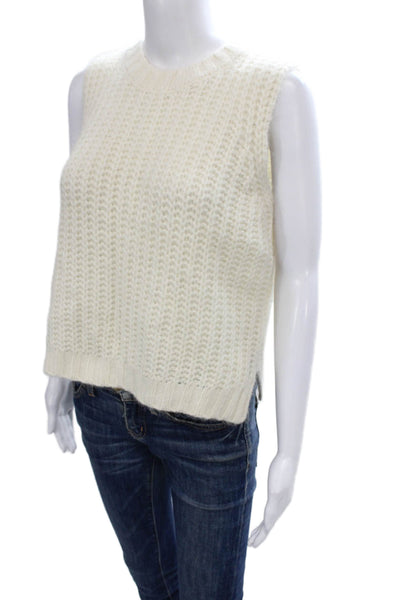 Marea Womens Vest Sweater Ivory Sleeveless Crew Neck Size M
