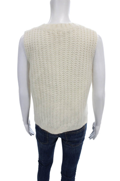 Marea Womens Vest Sweater Ivory Sleeveless Crew Neck Size M