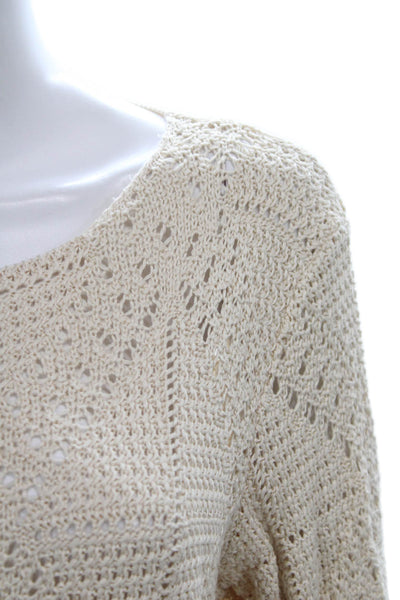 Viviane Furrier Womens Woven Knit Sweater Maxi Skirt Set Beige Size Small