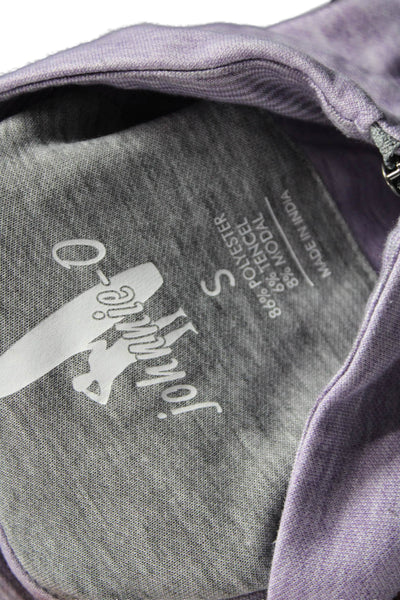Johnnie-o Mens Long Sleeves 1/2 Zipper Mock Neck Shirt Purple Size Small