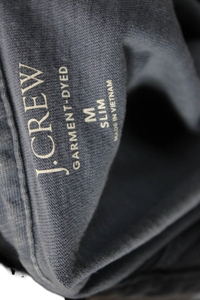 J Crew Mens Slim Fit Short Sleeves Polo Shirt Blue Cotton Size Medium