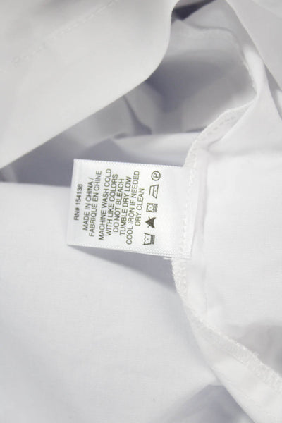 Staud Women Basic White V-Neck 3/4 Sleeve Cotton Blouse Size S