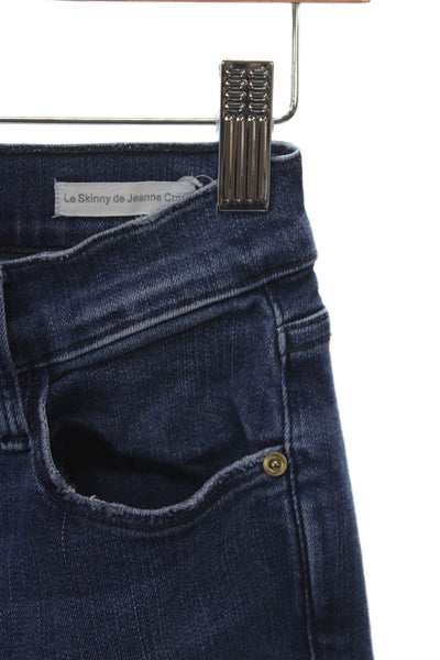 Frame Denim Womens Skinny Jeans Blue Mid Rise Button Cotton Size 27