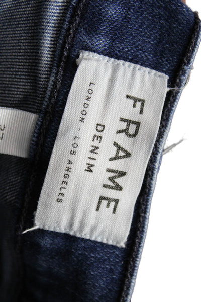 Frame Denim Womens Skinny Jeans Blue Mid Rise Button Cotton Size 27