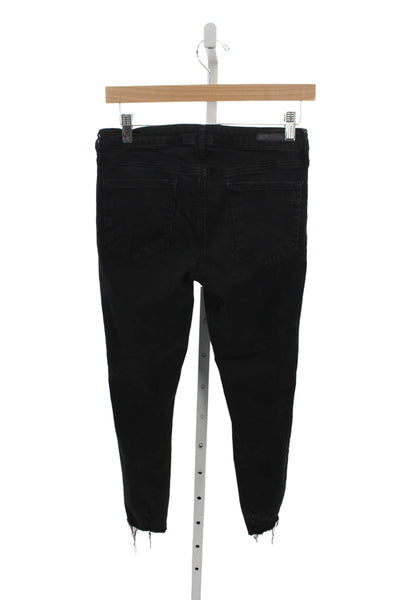 Articles of Society Womens Ankle Jeans Black Button Mid Rise Size 28