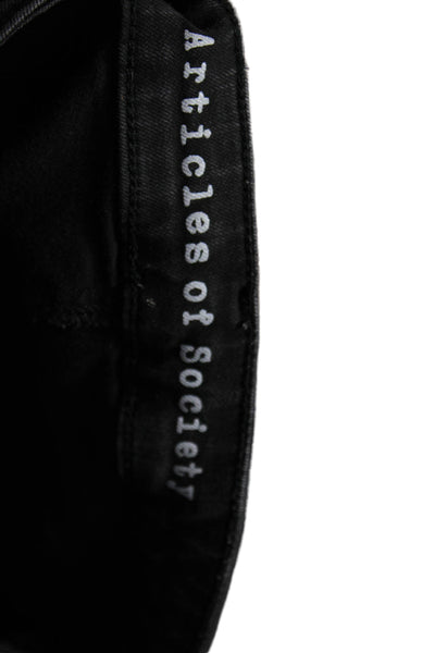 Articles of Society Womens Ankle Jeans Black Button Mid Rise Size 28