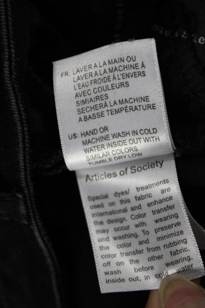 Articles of Society Womens Ankle Jeans Black Button Mid Rise Size 28