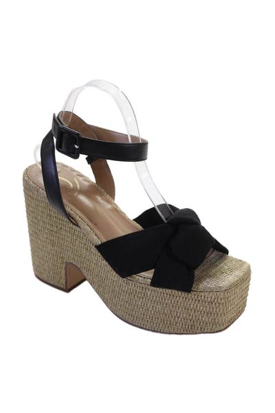 Zara Basic Women Espadrille Sandals Beige Buckle Fabric Size M