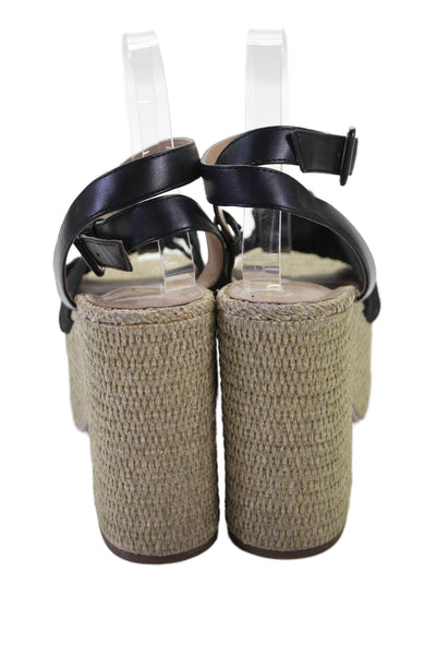 Zara Basic Women Espadrille Sandals Beige Buckle Fabric Size M