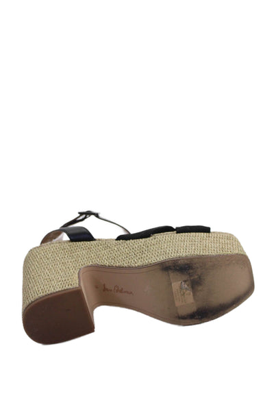 Zara Basic Women Espadrille Sandals Beige Buckle Fabric Size M