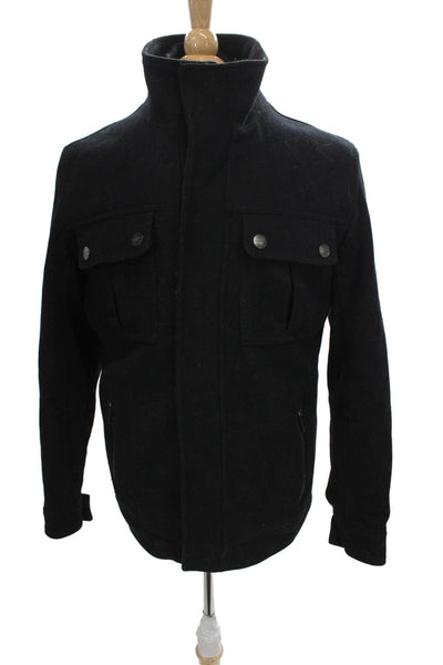 Michael Michael Kors Men Black Military Jacket 60% Wool Button Size S