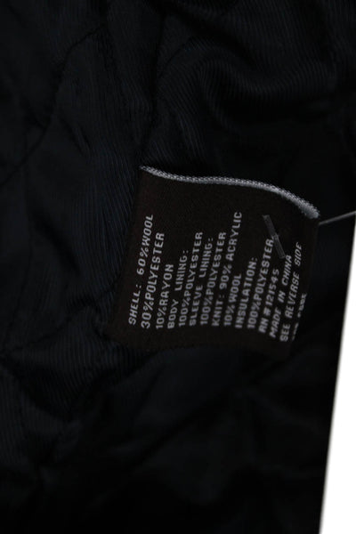 Michael Michael Kors Men Black Military Jacket 60% Wool Button Size S