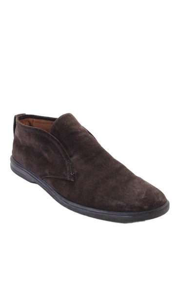 Peter Millar Mens Suede Slide On Casual Shoes Brown Size 12 Medium