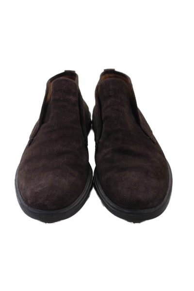 Peter Millar Mens Suede Slide On Casual Shoes Brown Size 12 Medium