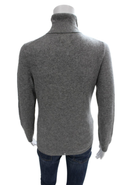 Lulu Bravo Womens Cashmere Turtleneck Pullover Gray Long Sleeve Size L