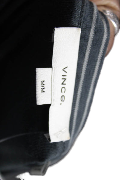 Vince Womens Striped T-Shirt Dress Gray Crew Neck Short Sleeve Size M