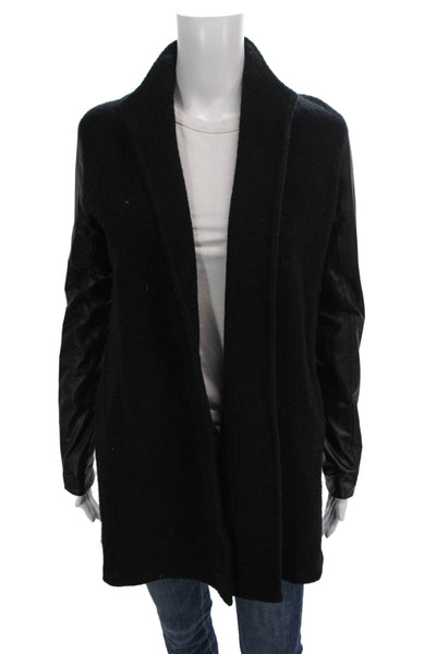 Scoop NYC Womens Cardigan Black 100% Cashmere V-Neck Long Sleeve Size XS