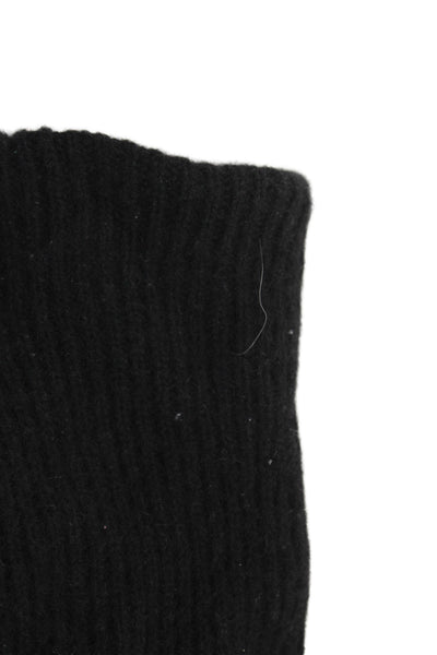 White + Warren Womens Ribbed Knit Cashmere Beanie Hat Black One Size