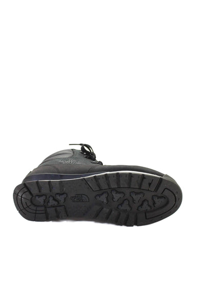 The North Face Womens Lace Up Leather Canvas Logo Sneakers Black Size 8
