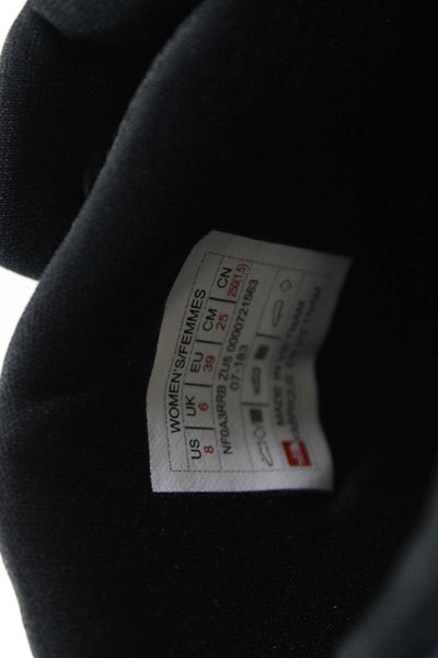 The North Face Womens Lace Up Leather Canvas Logo Sneakers Black Size 8