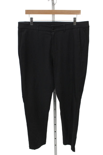 Lululemon Mens Ankle Pants Black Athleisure Button Synthetic Size 34