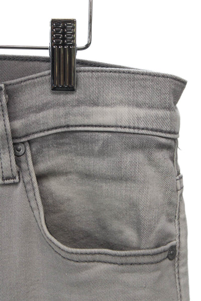 7 For All Mankind Womens Gray Mid-Rise Straight Jeans Size 33