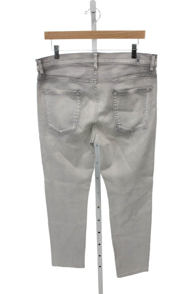 7 For All Mankind Womens Gray Mid-Rise Straight Jeans Size 33