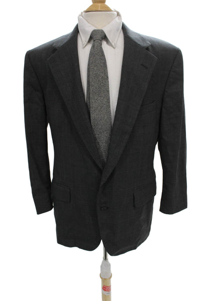 Polo University Club By Ralph Lauren Mens Gray Wool Plaid Blazer Size 40