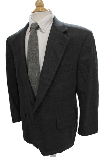 Polo University Club By Ralph Lauren Mens Gray Wool Plaid Blazer Size 40