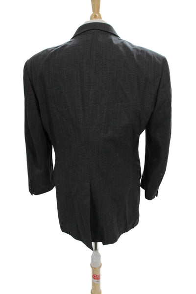 Polo University Club By Ralph Lauren Mens Gray Wool Plaid Blazer Size 40