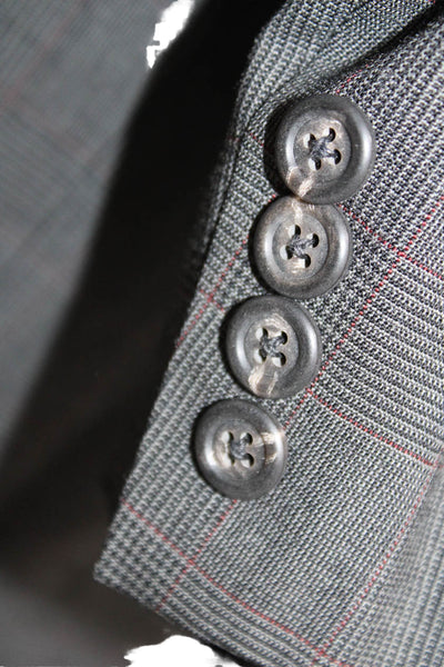 Polo University Club By Ralph Lauren Mens Gray Wool Plaid Blazer Size 40