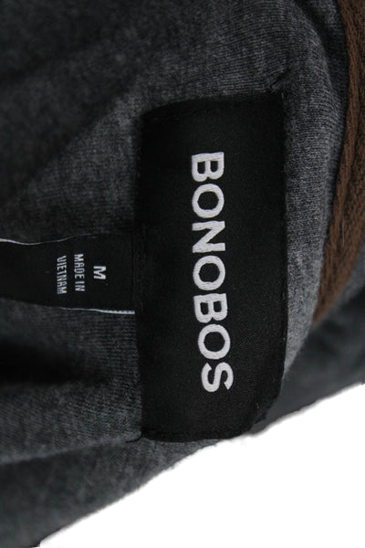 Bonobos Mens Quilted Cotton Vest Gray Zip Size M