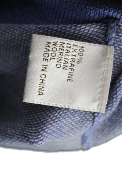 Peter Millar Mens Pullover Mock Neck Merino Wool Sweater Blue Size M