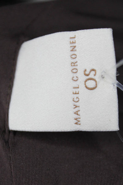 Maygel Coronel Womens One Piece Brown Solid Beach Swimwear Size One Size