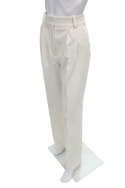 Favorite Daughter Women Ivory Dress Pants Button 74% Polyester Size 4