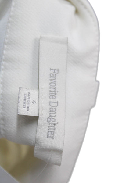 Favorite Daughter Women Ivory Dress Pants Button 74% Polyester Size 4